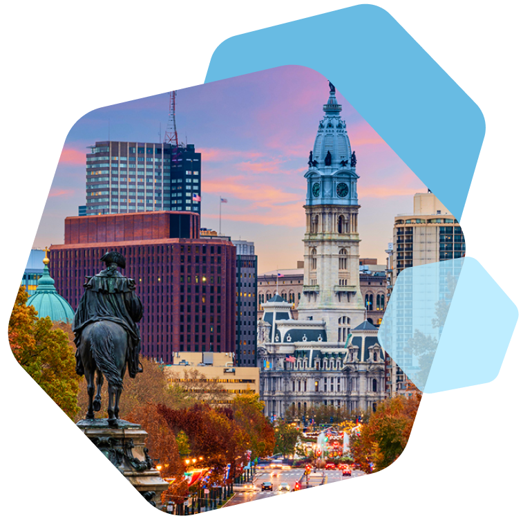 Cityscape in Philadelphia Pennsylvania