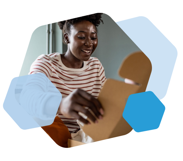 customer unboxing package from ecommerce fulfillment services